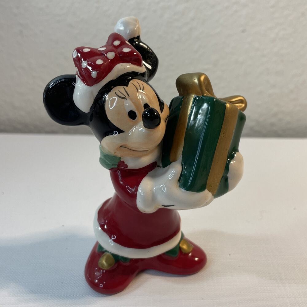 Single Salt and Pepper Shaker DISNEY's MINNIE MOUSE with Christmas Present